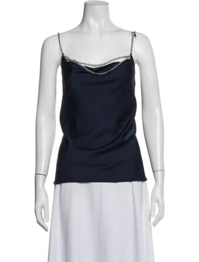 Pre-owned Rabanne Cowl Neck Sleeveless Top In Blue