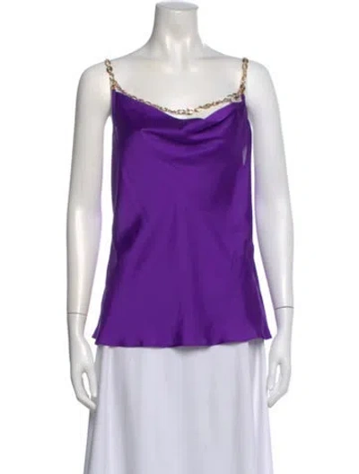 Pre-owned Rabanne Cowl Neck Sleeveless Top W/ Tags In Purple