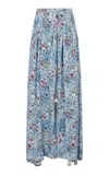 Rabanne Crepe Maxi Skirt In Blue