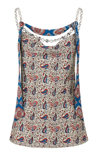 Rabanne Crepe Tank Top In Multi