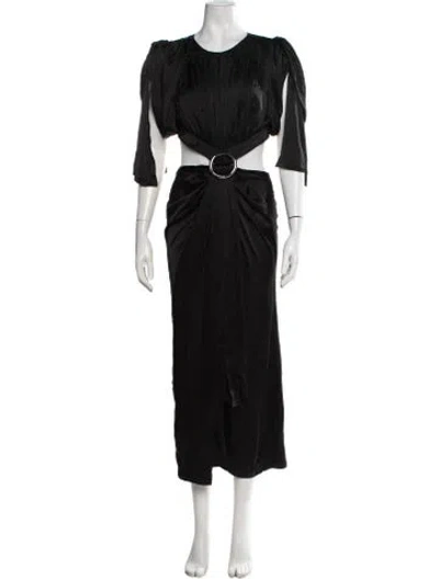 Pre-owned Rabanne Crew Neck Long Dress In Black