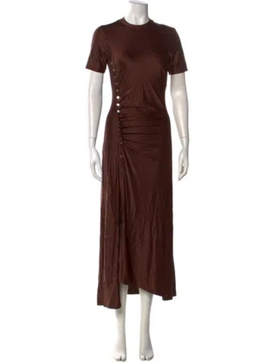 Pre-owned Rabanne Crew Neck Long Dress In Brown