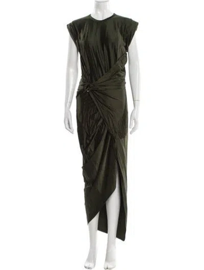 Pre-owned Rabanne Crew Neck Long Dress In Green