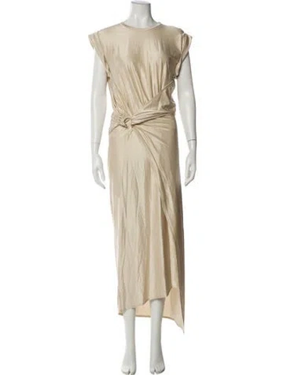 Pre-owned Rabanne Crew Neck Long Dress In Neutral