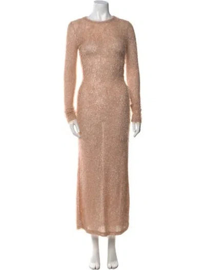 Pre-owned Rabanne Crew Neck Long Dress In Neutral
