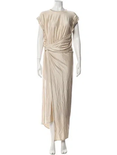 Pre-owned Rabanne Crew Neck Long Dress W/ Tags In Neutrals