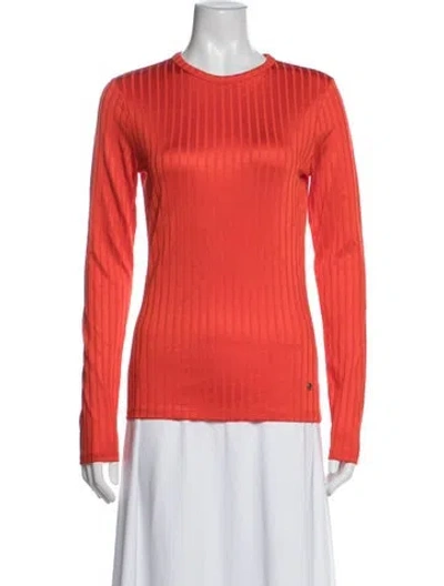 Pre-owned Rabanne Crew Neck Long Sleeve Top In Orange