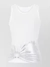 Rabanne Embellished Metallic Ribbed Stretch-cotton Jersey Tank