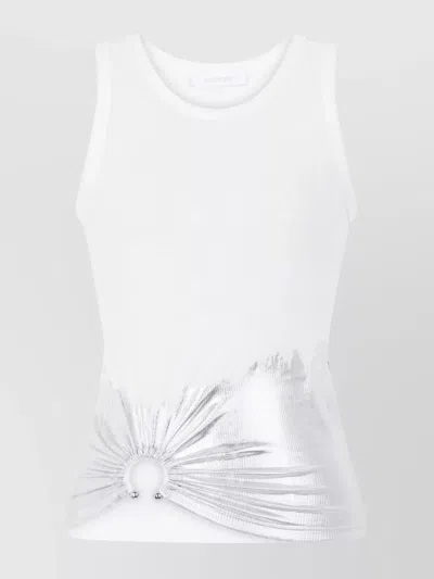 RABANNE CREW NECK METALLIC DETAIL TANK TOP