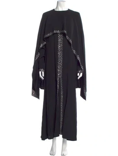 Pre-owned Rabanne Crew Neck Midi Length Dress In Black