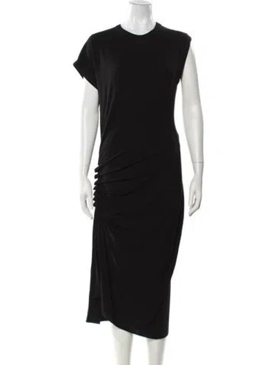 Pre-owned Rabanne Crew Neck Midi Length Dress In Black