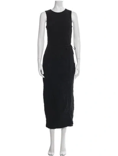 Pre-owned Rabanne Crew Neck Midi Length Dress In Black