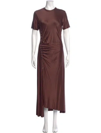 Pre-owned Rabanne Crew Neck Midi Length Dress In Brown