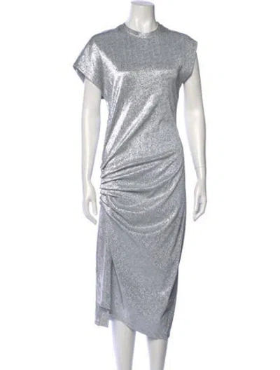 Pre-owned Rabanne Crew Neck Midi Length Dress In Silver