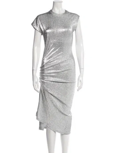 Pre-owned Rabanne Crew Neck Midi Length Dress In Silver
