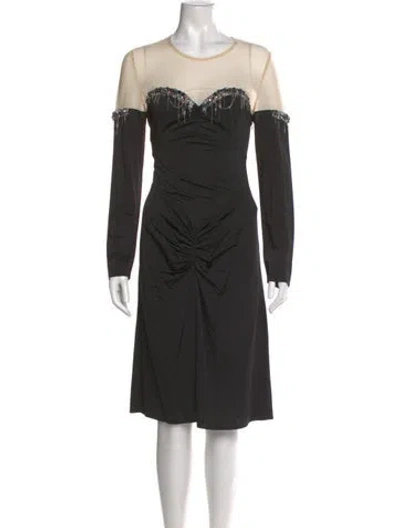 Pre-owned Rabanne Crew Neck Midi Length Dress W/ Tags In Black