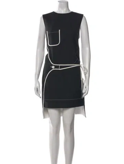 Pre-owned Rabanne Crew Neck Mini Dress In Black