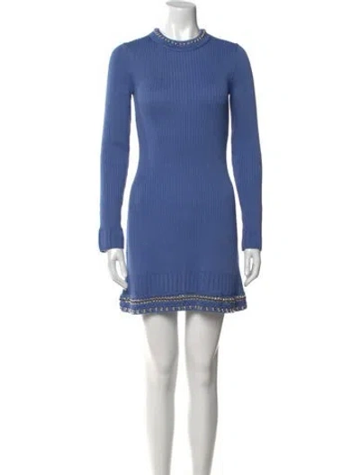 Pre-owned Rabanne Crew Neck Mini Dress In Blue