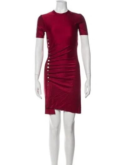 Pre-owned Rabanne Crew Neck Mini Dress In Burgundy
