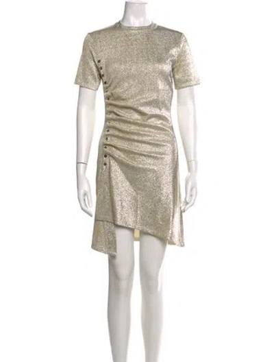 Pre-owned Rabanne Crew Neck Mini Dress In Gold