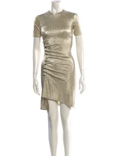 Pre-owned Rabanne Crew Neck Mini Dress In Gold