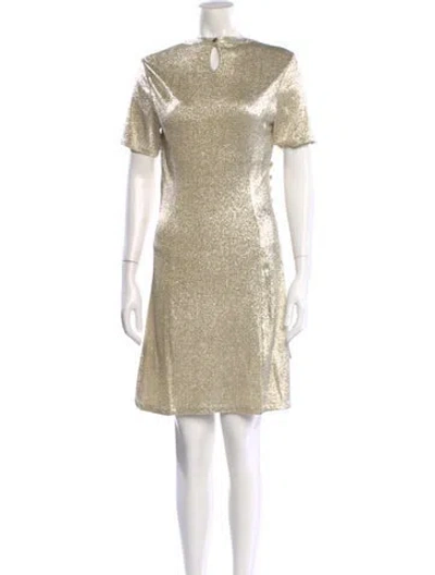 Pre-owned Rabanne Crew Neck Mini Dress In Gold
