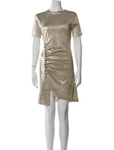 Pre-owned Rabanne Crew Neck Mini Dress In Gold