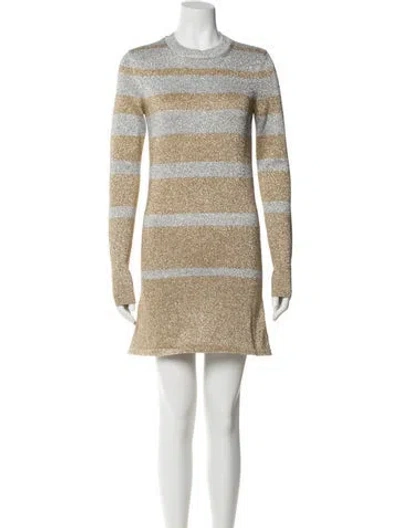 Pre-owned Rabanne Crew Neck Mini Dress In Neutral