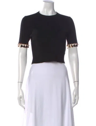 Pre-owned Rabanne Crew Neck Short Sleeve Crop Top In Black