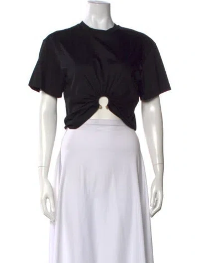 Pre-owned Rabanne Crew Neck Short Sleeve Crop Top In Black