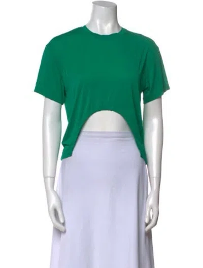 Pre-owned Rabanne Crew Neck Short Sleeve Crop Top In Green