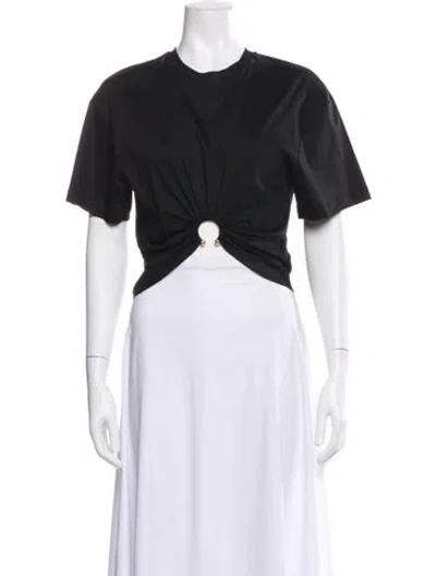 Pre-owned Rabanne Crew Neck Short Sleeve Crop Top W/ Tags In Black