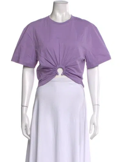 Pre-owned Rabanne Crew Neck Short Sleeve Crop Top W/ Tags In Purple