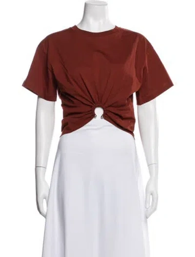 Pre-owned Rabanne Crew Neck Short Sleeve Crop Top W/ Tags In Red