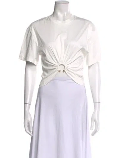 Pre-owned Rabanne Crew Neck Short Sleeve Crop Top In White