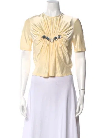 Pre-owned Rabanne Crew Neck Short Sleeve Top W/ Tags In Yellow