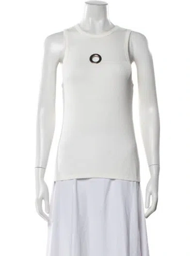 Pre-owned Rabanne Crew Neck Sleeveless Top In White
