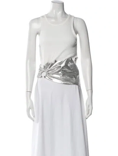Pre-owned Rabanne Crew Neck Sleeveless Top In White