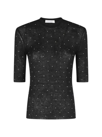 Rabanne Haut Short Sleeve Top In Black