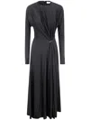 Rabanne Crewneck Gathered Dress In Black