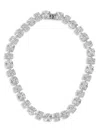 Rabanne Crewneck Necklace With Crystals In Silver