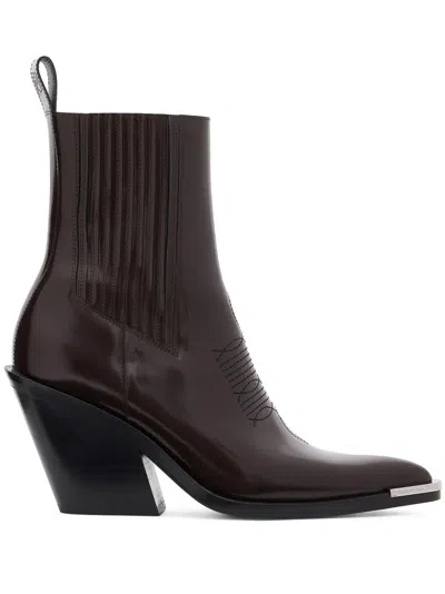 Rabanne Crimson 100mm Chelsea Boots In P602 Burgundy