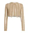 Rabanne Crochet Beaded Cardigan In Brown