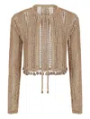 Rabanne Crochet Cardigan In Brown