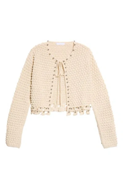 Rabanne Crochet Cardigan In Neutral