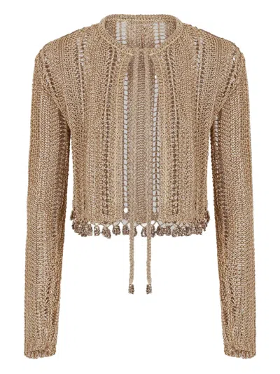 RABANNE CROCHET-KNIT CARDIGAN