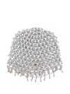 Rabanne Embellished Metallic Crocheted Hat In Silver