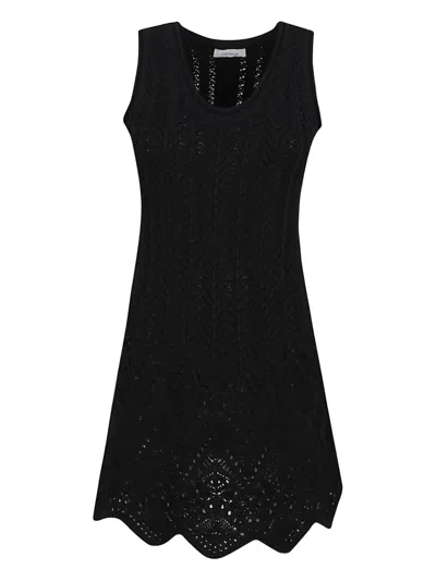 Rabanne Crochet-knit Minidress In Black