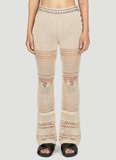 Rabanne Crochet Pants In Beige