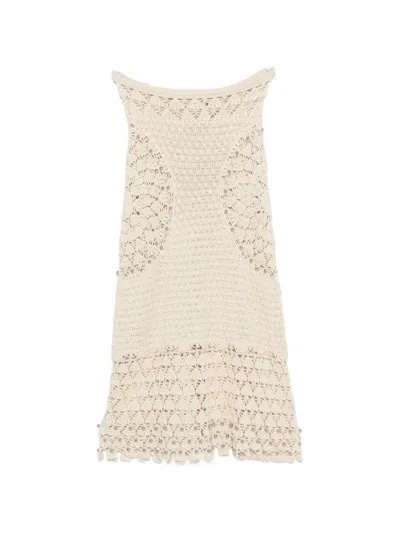 Rabanne Crochet-fabric Bead-embellished Maxi Skirt In Neutral